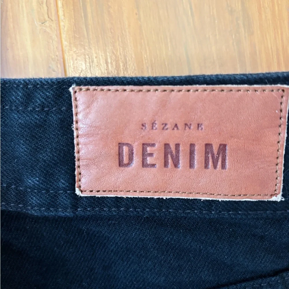 Sezane Women's High Rise Jeans - Black Le Crop - Picture 6 of 7